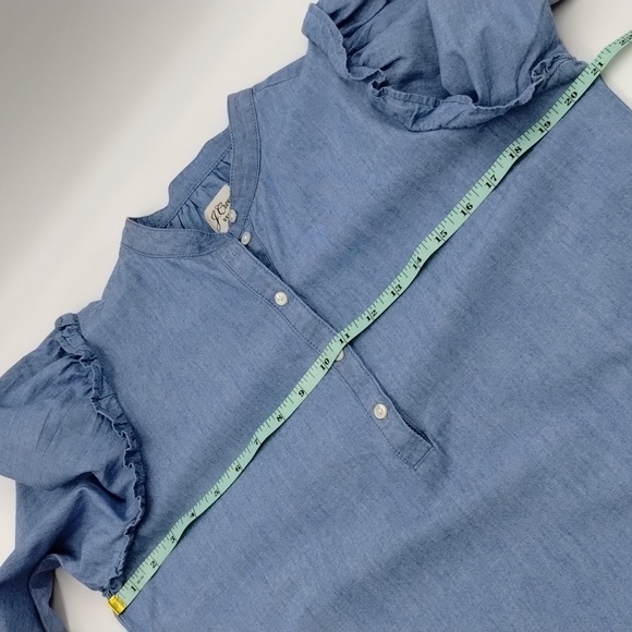 J. Crew Denim Chambray Small Long Sleeve Sleeve Partial Button Cotton - Picture 6 of 9